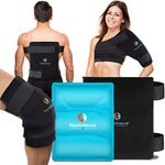 Large Flexible Gel Ice Pack & Wrap - Hot & Cold Therapy for Hip, Shoulder, Elbow, Back, Knee - Instant Pain Relief for Injuries, Recovery, Swelling, Aches, Bruises & Sprains - XL 11x14 inches (Black)