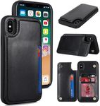 iCoverCase for iPhone X/XS Case with Card Holder, iPhone X/XS Wallet Phone Case for Women Men [RFID Blocking] PU Leather Protective Wallet Case for iPhone X/XS 5.8 Inch (Black)