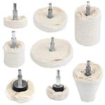 WiMas 8PCS Cotton Polishing Pad, White Buffing Wheel, Polishing Wheel for Grinder Polisher Tool