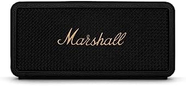 Marshall Middleton Portable Bluetooth Speaker, Black and Brass