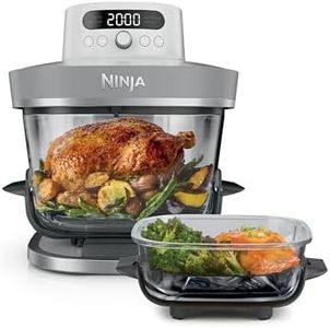 Ninja CRISPi PRO XL Glas-Heißluftfritteuse (Air-Fryer), 5 voreingestellte Zubereitungsfunktionen, inkl. CleanCrisp-Glasbehälter (5,7 l und 2,3 l) und Aufbewahrungsdeckel, Weiß AS090EUWH