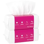 Disposable Face Towel 120 Count, Cotton Tissue Dry Face Wipes Skin Clean, Unscented and Ultra Soft Disposable Face Towelette for Washing Face, Makeup Removing (Pearl Pattern)