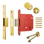 ERA Fortress BS 3621 2.5-inch/ 64mm 5 Lever Maximum Security Mortice Deadlock - Brass Effect