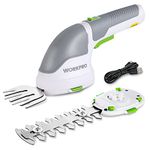 WORKPRO Cordless Grass Shear & Shrubbery Trimmer - 2 in 1 Handheld Hedge Trimmer Electric Grass Trimmer Hedge Shears/Grass Cutter Rechargeable Lithium-Ion Battery and Type-C Cable Included