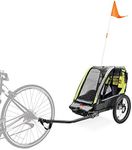 Allen Sports Deluxe Steel 1-Child Bicycle Trailer and Stroller, Green