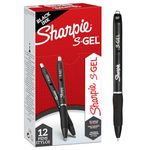 Sharpie S-Gel | Gel Pens | Medium Point (0.7mm) | Black Ink | 12 Count