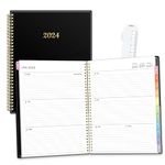 2024 Planner, Annecy Weekly ＆ Monthly Planner 2024, Jan. 2024 – Dec. 2024, 8.5" x 11" Monthly Agenda Planner with Tabs, Waterproof Flexible Cover, Spiral Binding, Double-sided Pocket, Bookmark,Black