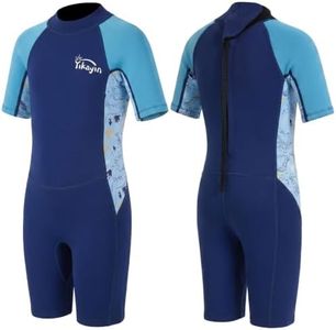 Kids Wetsuit for Boys Girls, 2.5mm Thermal SCR Neoprene Shorty Wet Suit for Toddler Youth, Swimming, Surfing, Snorkeling