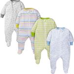 Onesies Brand Baby 4-Pack Sleep 'N Play Footies Multi Pack Toddler Sleepers, Clouds, 3-6 Months