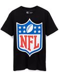 NFL Jersey T-Shirt for Men | Adults American Football Shield Logo Black Short Sleeve Top | Game Merchandise