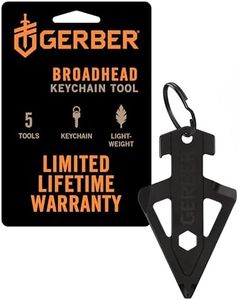 Gerber 1074044 Multifunctional Tool and Keychain for Hunting Enthusiasts, Broadhead with 5 Functions for Small Daily Problems, Length: 6.5 cm, Black, 1074044