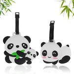 Suitcase Tags, Cute Panda Luggage Tags PVC Luggage Labels Cartoon Bag Tags for Luggage Baggage Travel Accessories (2)