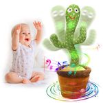 seOSTO Volume Control Singing and Dancing Cactus Toy Repeat What You Say, Talking Cactus Plush Toy Recording, Singing Cactus Toy for Kids Gifts, Baby Encourage Speech