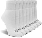 Doctor's Choice Women's Diabetic Socks, Non-Binding, Circulatory, Cushioned, Ankle Socks for Swollen Feet, 4 Pack, White, Shoe Size 6-10, Diabetic Socks for Women Size 9-11