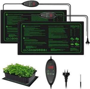 Koreal Seedling Heat Mat, 2 Pack 25cm x 50cm Heat Mats for Seed Starting with Thermostat Controller, Plant Heating Mat for Indoor Growing,Brewing and Seed Germination