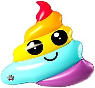 BigMouth Inc. Giant Rainbow Unicorn Poop Pool Float, 5 Feet Long Lounge Raft Floatie, Durable Vinyl, Inflatable Outdoor Summer Pool Party Water Toy