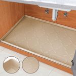 SIKADEER Under Sink Mat for Bathroom Waterproof, 28" x 19" Silicone Under Sink Liner Bathroom Cabinet Shelf Protector Kitchen organizer, Fit 30inch Standard Cabinet Mat Under Sink Organizer Drip Tray