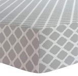 Kushies Baby Fitted Crib Sheet, Grey Lattice