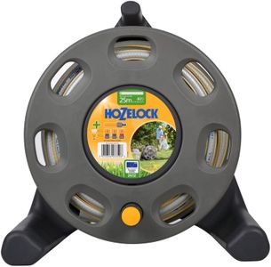 Hozelock Compact Hose Reel 25m – Integrated Handle, Fittings & Nozzle