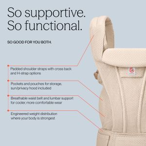 Ergobaby Omni Deluxe Baby Carrier – Beige, Adjustable Ergonomic Design
