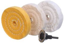 scottchen PRO Buffing Polishing Wheel 4in(100mm) for Drill 1/2 in (13mm) Arbor Hole with 1/4''(6mm) Shaft Fine Cotton Soft -3pcs