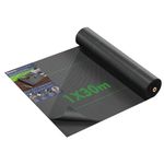 BEEWAY Weed Control Membrane 1m x 30m/Roll, Heavy Duty Weed Suppressant Membrane 90gsm, UV Stabilised Weed Barrier Fabric/Ground Cover for Patios Garden Landscape Flower Beds