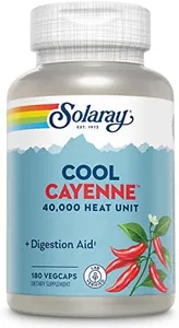 Solaray Cool Cool Cayenne 40,000 HU, Healthy Digestion, Circulation, & Cardiovascular Support 180 VegCaps