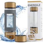 ENERGILZ Hydrogen Water Bottle – 3000ppb Silicone protection Hydrogen Water Generator, Hydrogen Ionizer Water Bottle 480ml – Inhalable Hydrogenated Water Bottle for Home, Office, Travel (Gold)