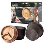 KABIN Spice Mill - Spice Grinder Manual Pepper Mill - Durable Cast Iron Mortar and Pestle Set Herb Crusher - Hand Grind, Measure & Store Your Spices and Herbs- Molcajete Bowl