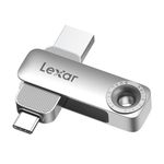 Lexar D50E 512GB Solid State Dual Drive, USB Stick Up to 400MB/s Read, 400MB/s Write High-Performance, USB-C & USB-A Port, Metal Housing Swivel Design, Compatible with iPhone 17, Android, PC
