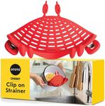 New! Strainer by OTOTO - Pasta Strainer, Cute Kitchen Accessories, Cool Kitchen Gadgets, Food Strainer, Spaghetti Colander (Red Crab - Clip On Strainer)