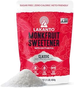 Lakanto Monk Fruit Sweetener with Erythritol, White Sugar Substitute from Monk Fruit Extract, Classic White Sugar Replacement for Baking, Coffee & Tea, Gluten Free, Low Carb, Non GMO, Keto, 1 LB Bag