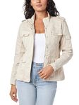 kensie Jeans for Women Lightweight Zip-Up Utility Jacket, Birch, Small