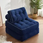 Afuson Folding Chair Bed for Bedroom, Futon Sofa Bed, Floor Couch for Adults Chair Bed for Living Room, Lounge Sofa, Convertible Sofa Bed, Small Couches for Small Spaces, Blue