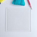 Phocaea Acrylic Sashiko Stencil, Sashiko Stencil with Straight and Square Pattern for Hand Quilting and Embroidery (0.5 cm Square), RG-AS89, transparent