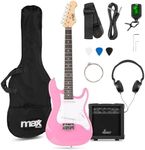 Max GigKit Junior Electric Guitar Starter Pack – Pink 3/4 Size, Beginner Electric Guitar Kit for Children 8-13, 21 Frets, 20W Amplifier, Tuner, Case, Picks and Accessories – Perfect for Learning