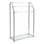 Organize It All Freestanding 3 Bar Bathroom Towel Drying Rack with Bottom Shelf, Chrome