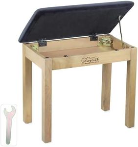 Augioth Solid Wood Piano Stool, Beech Piano Bench with Storage, Non-Composite Wood Board Piano Bench, Solid Wooden Keyboard Bench Piano Bookcase Stool Chair（Burlywood）