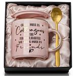 Coworker Gifts for Women, Chance Made Us Colleagues - Coworker Leaving, Farewell, Going Away, Christmas Gifts, Retirement Gifts for Women, Friends, Work Bestie, Pink 14oz Marble Coffee Cup Mug