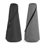 Longteam Linen Cylindrical Ukulele Case 10mm Sponge Portable Waterproof Ukuleles bag Cover Uke gig bag with Accessory Storage Pocket … (26 In Tenor, Grey)