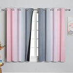 Pink and Grey Blackout Curtains 54 