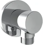 Aquaiaw Wall Supply Elbow with O-Ring Flange, Tapered 1/2 NPT Female Inlet, Solid Brass Wall Union, Round Water Supply Elbow, Polished Chrome, G1/2 Outlet
