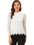 Allegra K White Blouses