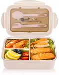 Lunch Box - Food Grade PP5 Material Bento Box, High Temperature Resistant, Keep Warm, Easy to Carry, Lunch pack box with 3 Compartments Grid and Cutlery