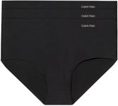 Calvin Klein Women’s 3 Pack Hipsters, Black (Black/Black/Black), XS