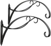 Set of 2 Achla Designs Wrought Iron Scroll Brackets, Black