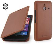 StilGut® Book Type, Leather Case for Microsoft Lumia 640 XL / 640 XL Dual SIM, Cognac Brown