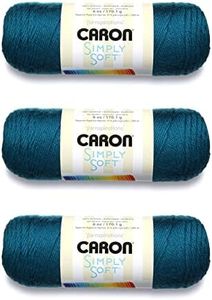 Caron Simply Soft Pagoda Yarn - 3 Pack of 170g/6oz - Acrylic - 4 Medium (Worsted) - 315 Yards - Knitting/Crochet