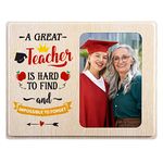 WhatSign Teacher Picture Frames Gifts - Best Teacher Frame 4x6 Photo Wooden Teacher Appreciation Frame End of School Year Gifts for Teacher