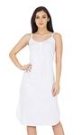 BLAZON Women's Cotton Hosiery Solid Maxi Sublime Night Dress (13005 WHITE_01_L_White_L)